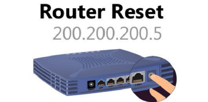 reset 200.200.200.5 router