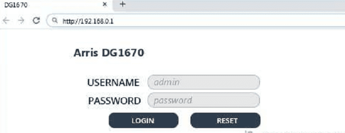 username and password